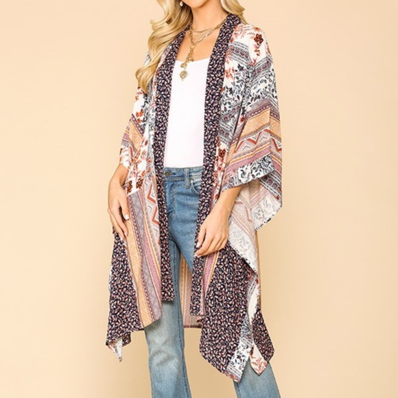 Sweaters - LEXI Boho Multi-print Kimono